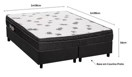 Imagem de Conjunto Box Queen Size Light D45 Ortobom com Base material sintético Preto (158x198x56)