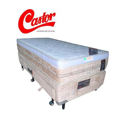 Imagem de Conjunto Box Solteiro Castor KIng c/ Cama Auxiliar Acoplada Espuma D28 + Colchão Premium Tecnopedic 96x203x70