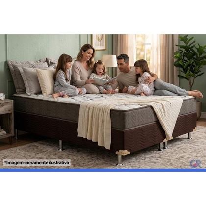 Imagem de Conjunto Box Solteiro: Colchão Anatômico Ortobom D45/ Fort Tech ISO 150 + Base CRC Suede Brown(88x188x18)