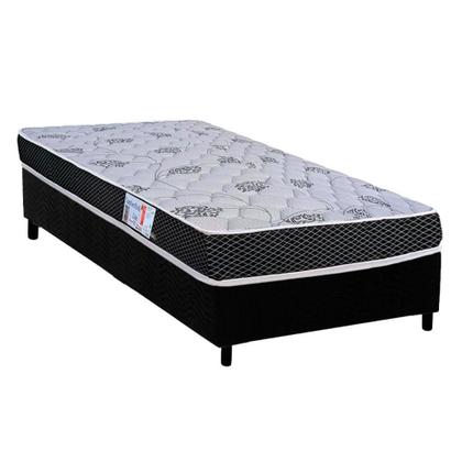 Imagem de Conjunto Box Solteiro: Colchão Espuma Orthoflex D20 ComfortPedic + Base CRC Suede Black(78x188)