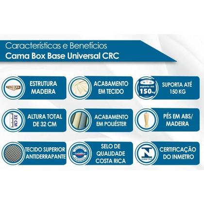 Imagem de Conjunto Box Solteiro: Colchão Espuma Ortobom D45 ISO 150 Mega Firme + Base CRC Suede Clean (88x188)