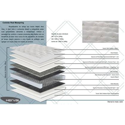 Imagem de Conjunto Box Solteiro: Colchão Molas Herval Maxspring Real + Base CRC Corano White (88x188)