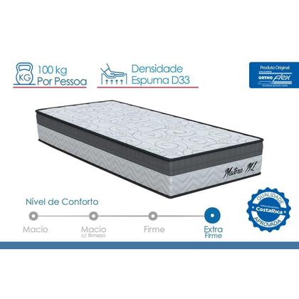 Imagem de Conjunto Box Viúva: Colchão Anatômico Orthoflex D33 Matera ML + Base CRC Suede Gray (128x188)