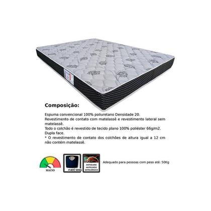 Imagem de Conjunto Box Viúva: Colchão Espuma Orthoflex D20 ComfortPedic + Base CRC Suede Black(128x188)