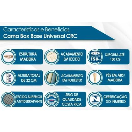 Imagem de Conjunto Box Viúva: Colchão Espuma Orthoflex D23 ComfortPedic + Base CRC Suede Black(128x188)