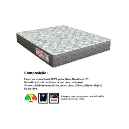 Imagem de Conjunto Box Viúva: Colchão Espuma Orthoflex D23 ComfortPedic + Base CRC Suede Black(128x188)