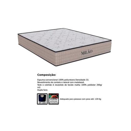 Imagem de Conjunto Box Viúva: Colchão Espuma Orthoflex D33 Milão Double Face + Base CRC Suede Clean(128x188)