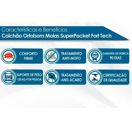 Imagem de Conjunto Box Viúva: Colchão Molas Ortobom Ensacadas ISO + Base CRC Suede Gray (128x188)