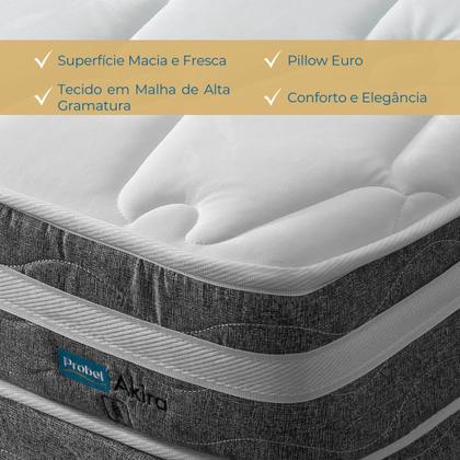 Imagem de Conjunto Box Viúva Mola Ensacada Probel Akira (128x188x46cm) Branco