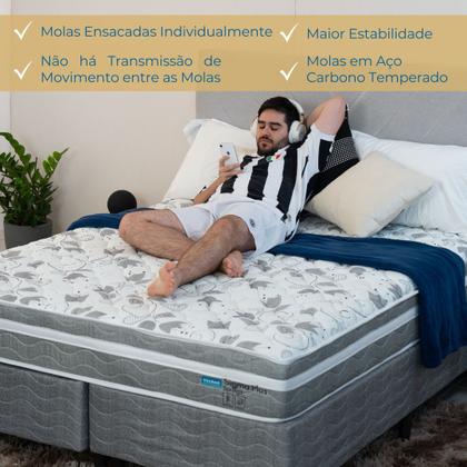 Imagem de Conjunto Box Viúva Mola Ensacada Probel Sigma Plus (128x188x50cm) Branco