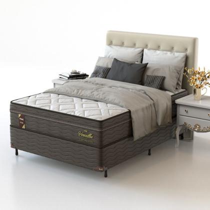 Imagem de Conjunto Box Viúva Mola Ensacada Probel Versailles (128x188x56cm) Branco