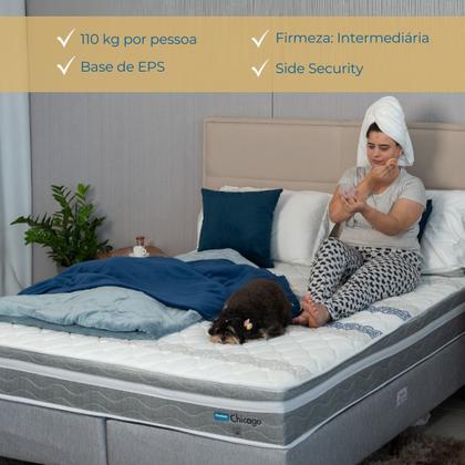 Imagem de Conjunto Box Viúva Mola Probel Chicago (128x188x50cm) Branco