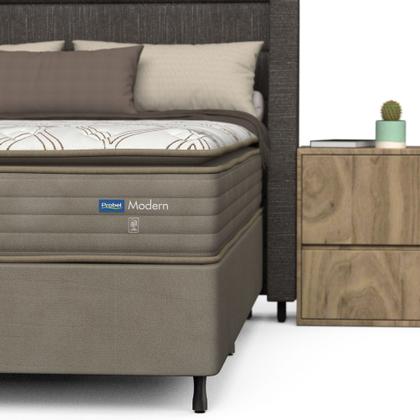 Imagem de Conjunto Box Viúva Mola Probel Modern (128x188x58cm) Branco