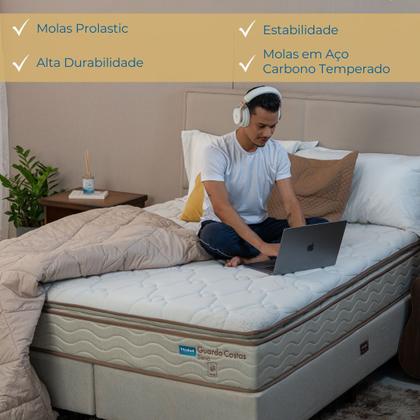 Imagem de Conjunto Box Viúva Mola Probel Siena (128x188x54cm) Branco