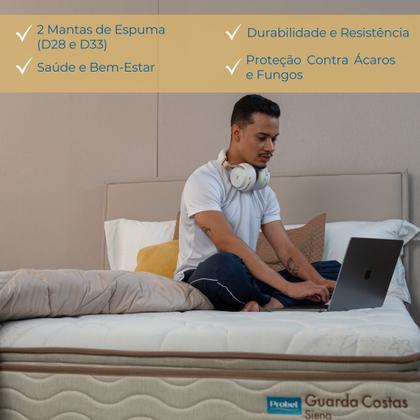 Imagem de Conjunto Box Viúva Mola Probel Siena (128x188x54cm) Branco