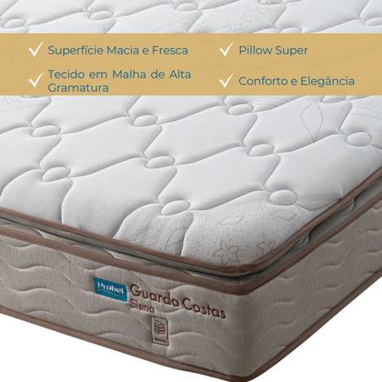 Imagem de Conjunto Box Viúva Mola Probel Siena (128x188x54cm) Branco