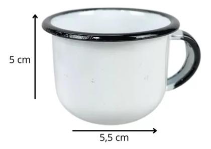 Imagem de Conjunto Bule e 4 Canecas com Pires Esmaltada Branco Ágata Ewel