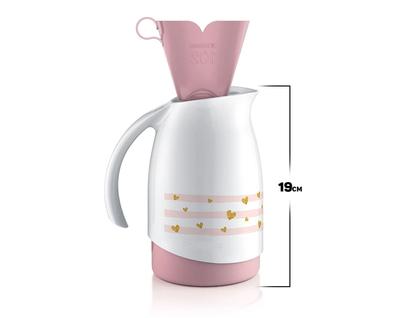 Imagem de Conjunto Bule Garrafa Térmica 700ml Ampola Vidro Com Suporte Para Filtro De Café Tamanho 102