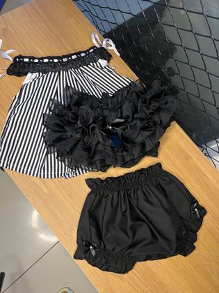 Imagem de Conjunto Bunda Rica Bebê Luxo Kit 3 peças Infantil Tapa Fralda Algodão Baby