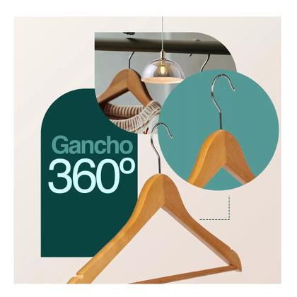 Imagem de Conjunto C/ 10 Cabides Rústico De Alta Qualidade Madeira Resistente