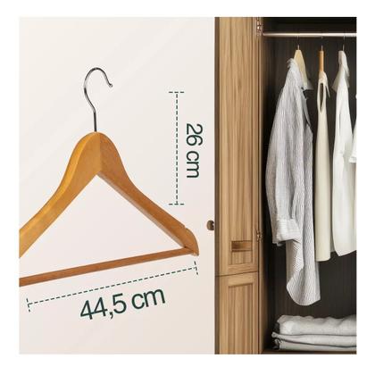 Imagem de Conjunto C/ 10 Cabides Rústico De Alta Qualidade Madeira Resistente