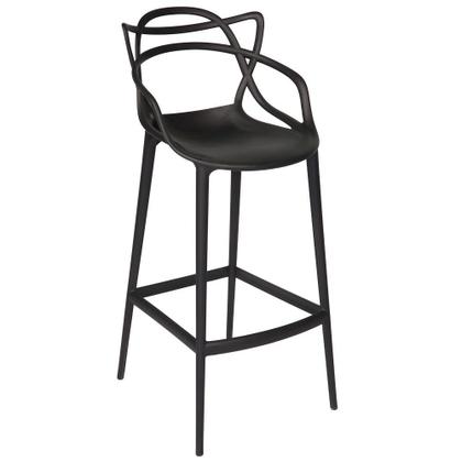 Imagem de Conjunto c/2 Banqueta Allegra Alta Master Preta Cozinha Americana Balcão Polipropileno