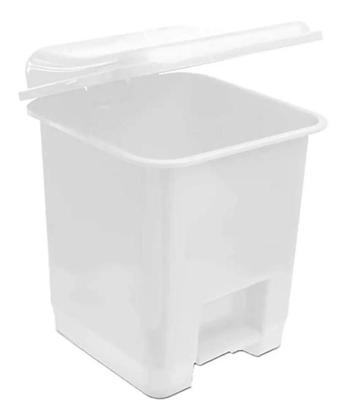 Imagem de Conjunto c/ 2 Lixeiras Quadrada Com Mecanismo De Pedal 14 Litros Branca