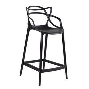 Imagem de Conjunto C/3 Banqueta Allegra Alta Master Preta Cozinha Americana Balcão Polipropileno