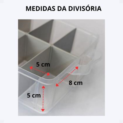 Imagem de Conjunto c/3 maletas organizadora 2 bandej -1 c/10 div + 1 sem divisoria