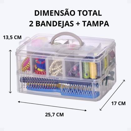 Imagem de Conjunto c/3 maletas organizadora 2 bandej -1 c/10 div + 1 sem divisoria