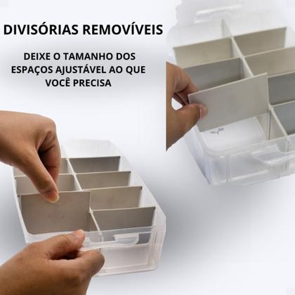 Imagem de Conjunto c/3 maletas organizadora 2 bandej -1 c/10 div + 1 sem divisoria