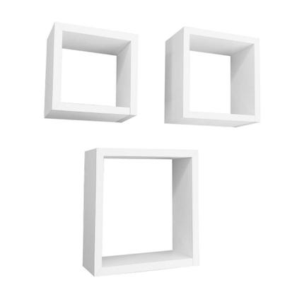Imagem de Conjunto c/ 3 Nichos Quadrados Parede Quarto Decoração MDF