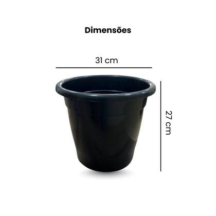 Imagem de Conjunto c/36 Vasos Preto Reciclado de 31cm de diâmetro 30P