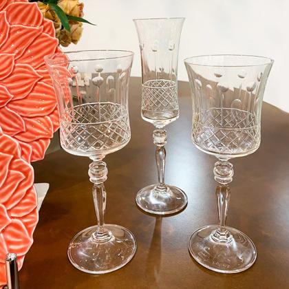 Imagem de Conjunto c/ 6 taças cristal lapidado p/ vinho grace 250ml - bohemia by wolff