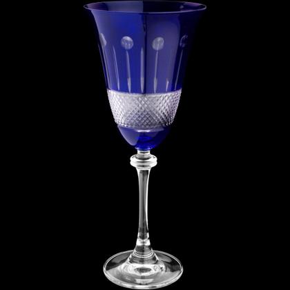 Imagem de Conjunto c/ 6 taças de cristal p/ vinho alexandra asio cobalto 350ml - bohemia by wolff