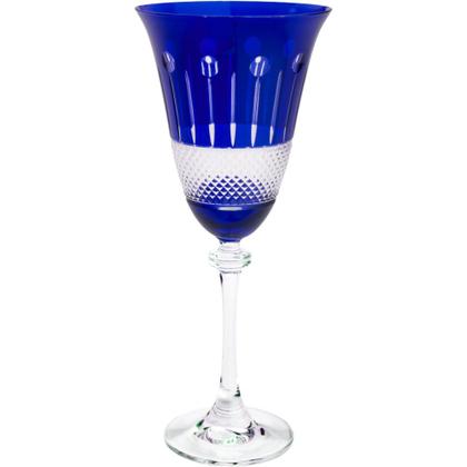 Imagem de Conjunto c/ 6 taças de cristal p/ vinho alexandra asio cobalto 350ml - bohemia by wolff