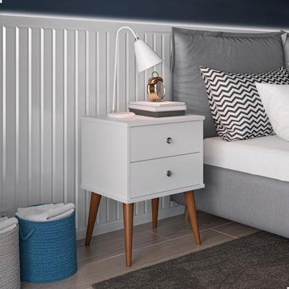 Imagem de Conjunto Cabeceira Cama Casal 1,40 Com Mesa de Cabeceira Quarto berlim Branco ENVIA SOMENTE 01 KIT