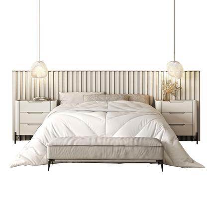 Imagem de Conjunto Cabeceira Casal 280cm com 2 Mesas de Cabeceira