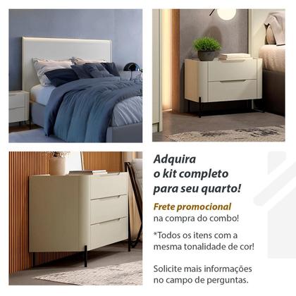 Imagem de Conjunto Cabeceira Casal 280cm com 2 Mesas de Cabeceira