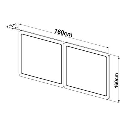 Imagem de Conjunto Cabeceira Casal Emília 160cm e 2 Mesas de Cabeceira Ariadne 2 Gavetas Pé Madeira Palhinha Boho Móvel na Caixa