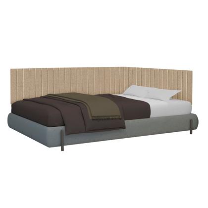 Imagem de Conjunto Cabeceira Casal Palito estofada Suspensa Lateral para Cama box - Várias Cores