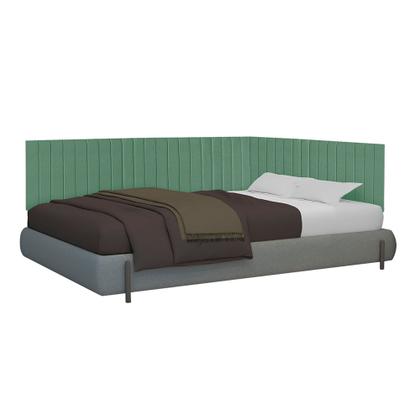 Imagem de Conjunto Cabeceira Casal Palito estofada Suspensa Lateral para Cama box - Várias Cores