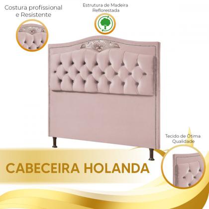Imagem de Conjunto Cabeceira e Calçadeira Holanda 90cm - Veludo Speciale Home