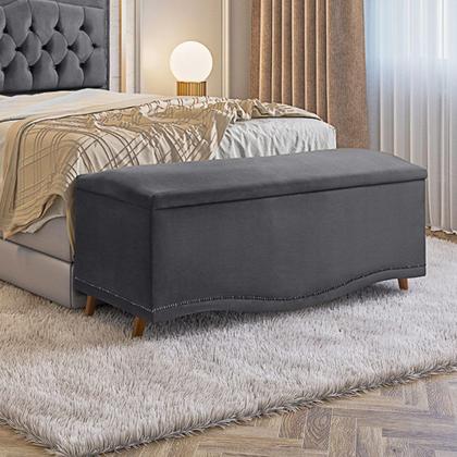 Imagem de Conjunto Cabeceira e Calçadeira Holanda 90cm - Veludo Speciale Home