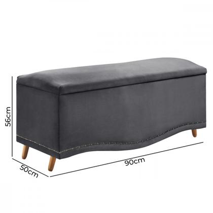 Imagem de Conjunto Cabeceira e Calçadeira Holanda 90cm - Veludo Speciale Home