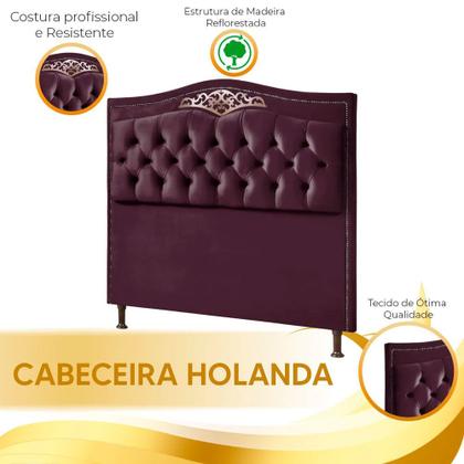 Imagem de Conjunto Cabeceira e Calçadeira Holanda 90cm Veludo Speciale Home