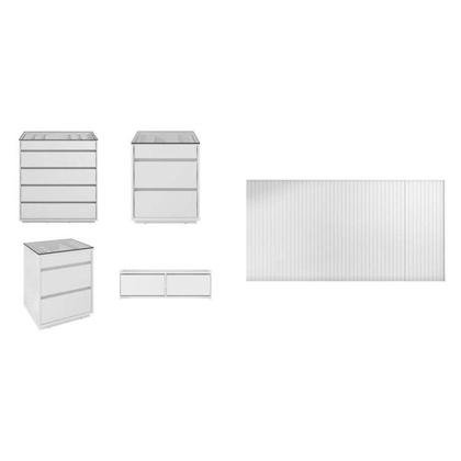 Imagem de Conjunto Cabeceira Florença Queen/casal + Cômoda + Mesa de Cabeceira + Sapateira