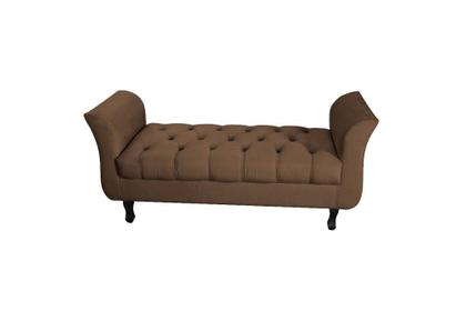 Imagem de Conjunto cabeceira mirage casal 140cm + recamier calçadeira new grecia 140cm suede marrom