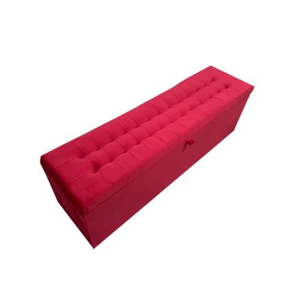 Imagem de Conjunto cabeceira painel e recamier puff baú beira de cama queen size - 1,58 cm - vermelho