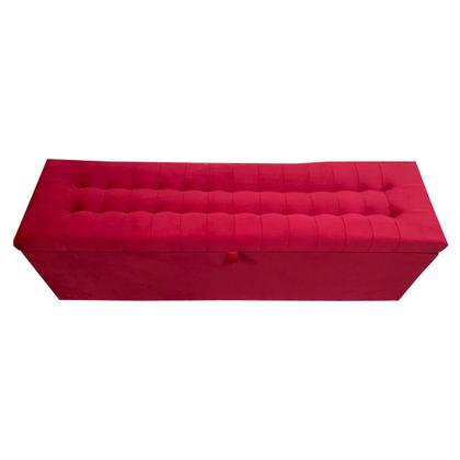 Imagem de Conjunto cabeceira painel e recamier puff baú beira de cama queen size - 1,58 cm - vermelho